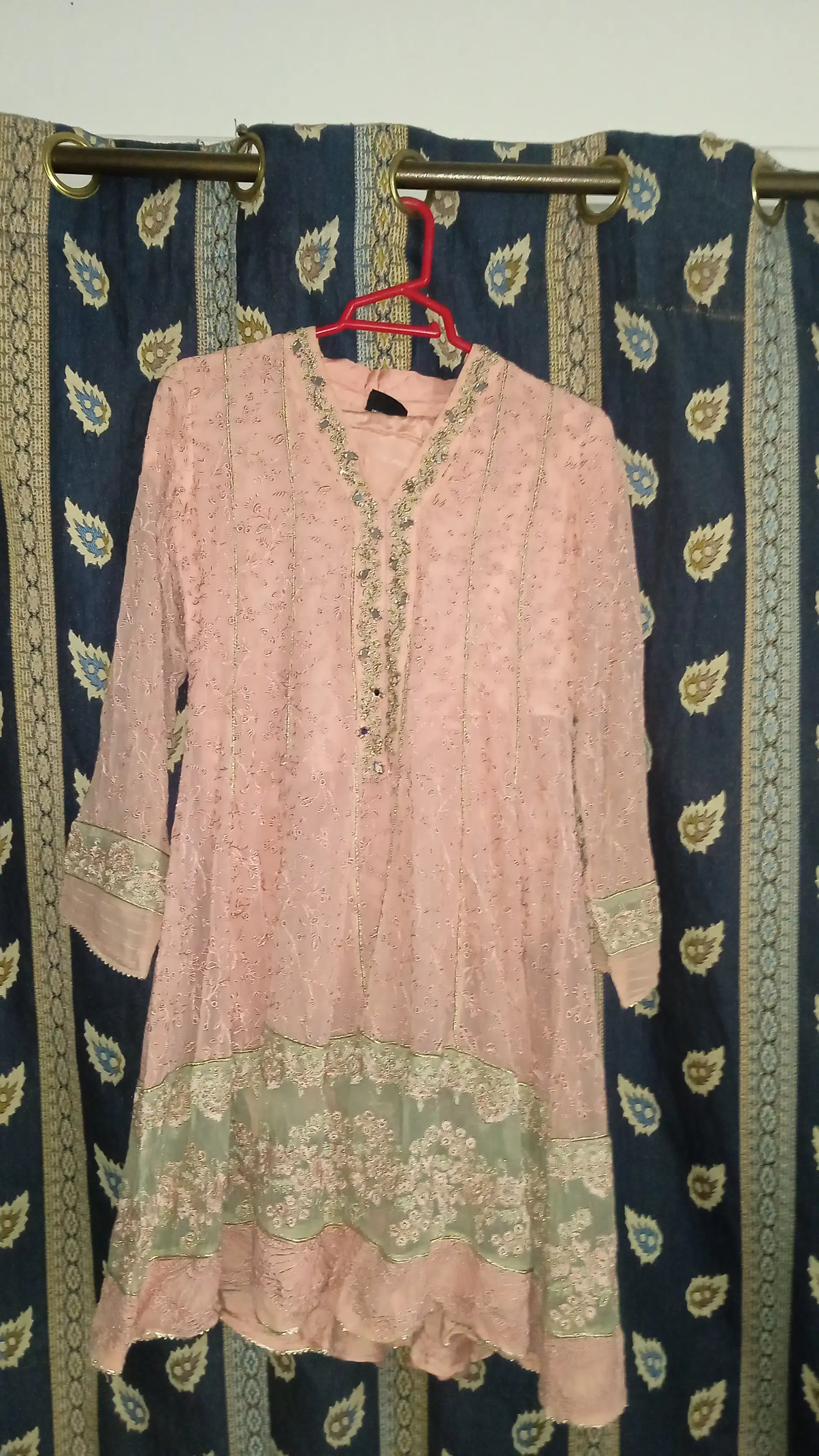 Pink Classic Long Shirt With Palazzo