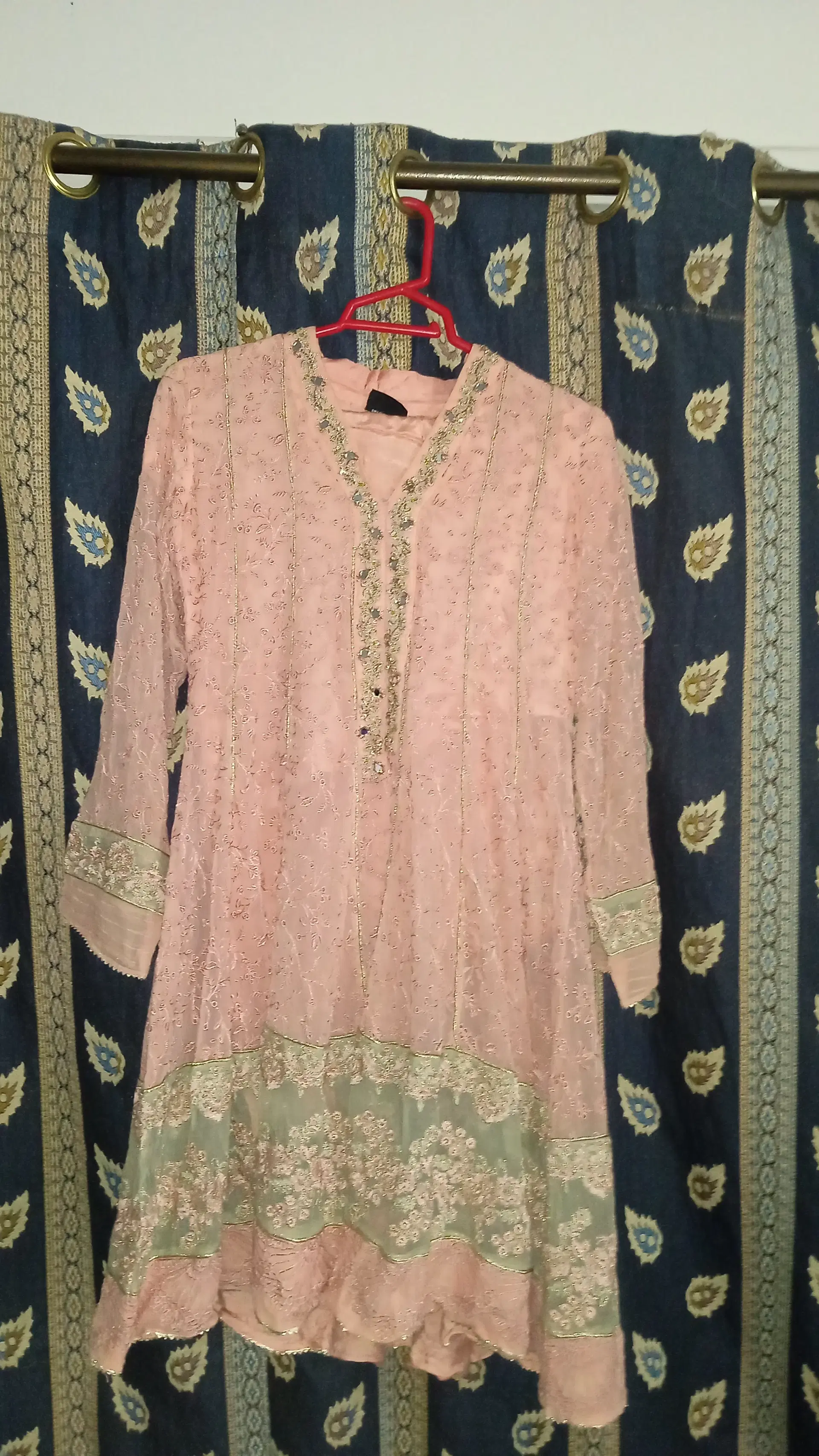Pink Classic Long Shirt With Palazzo