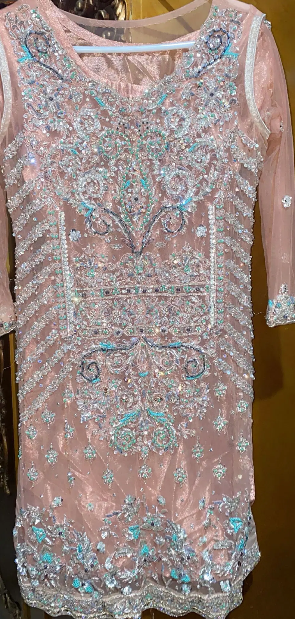 Net ki fancy shirt with kapre