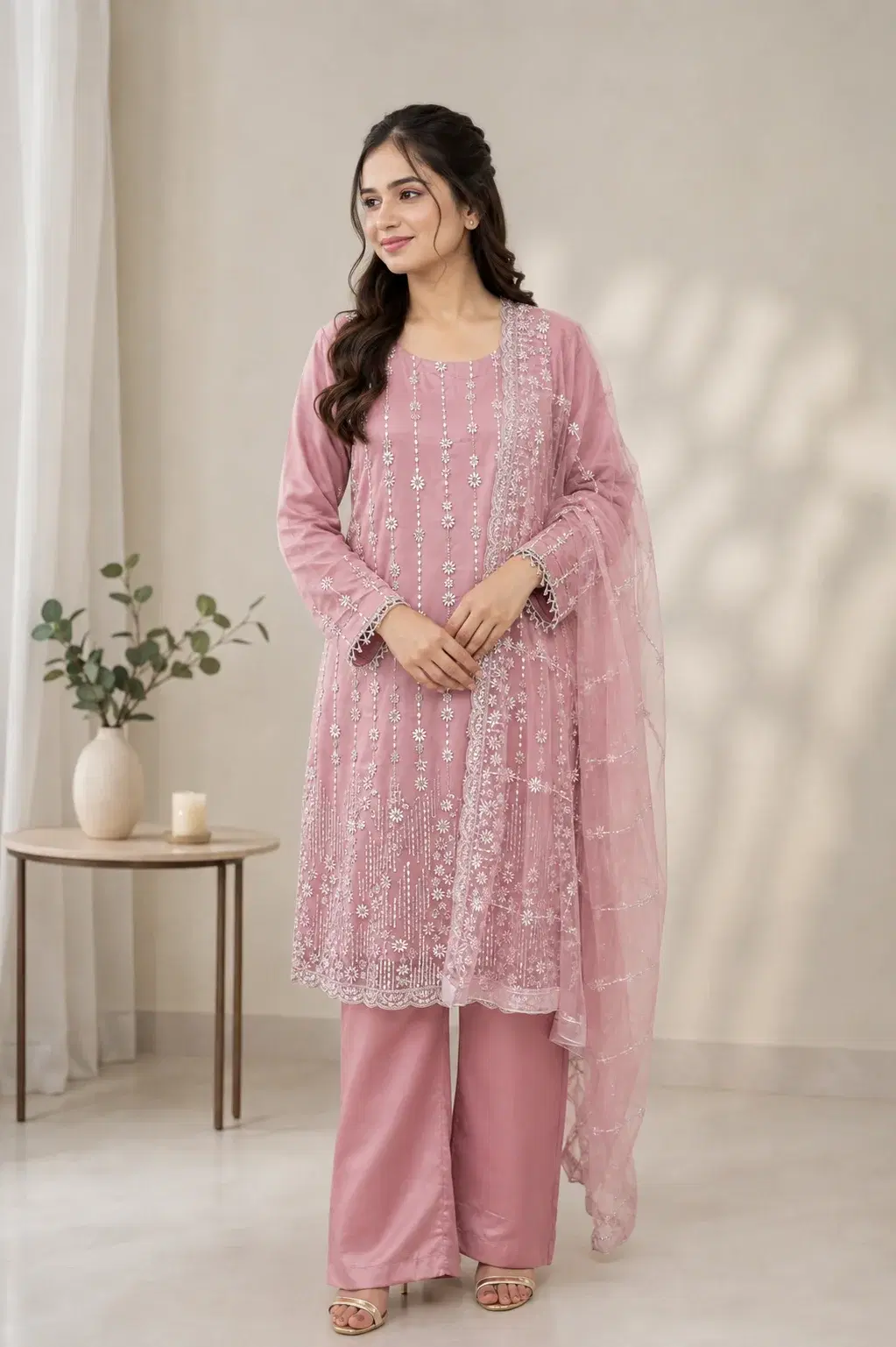 Pink Straight Shirt & Trouser