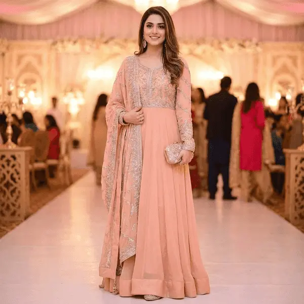 Peach Anarkali
